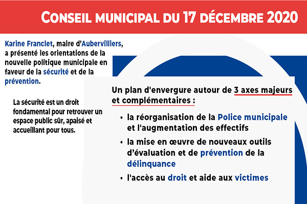 Vœu du Conseil municipal : les orientations de la nouvelle politique municipale en faveur de la sécurité et de la prévention