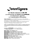 Mardis littéraires « Interlignes » avec l'association (...)